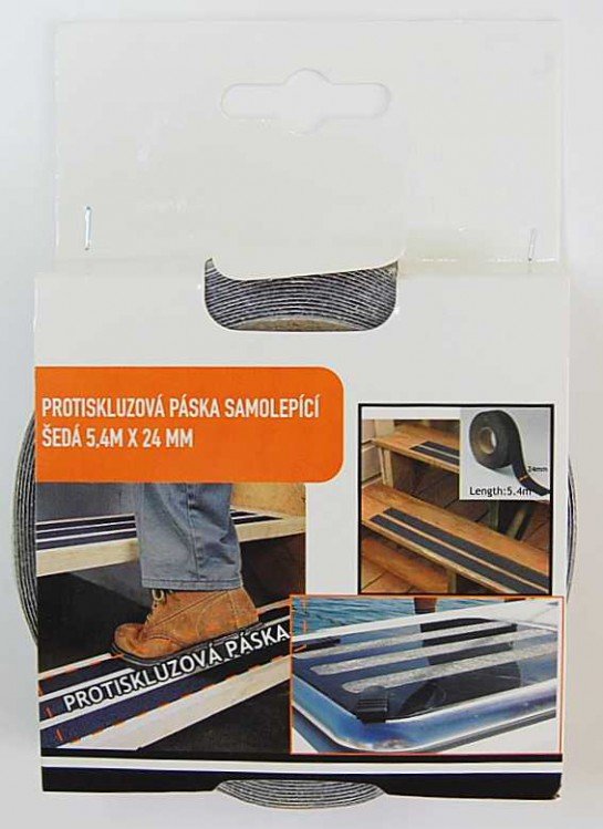 Páska protiskluzová samolepící černo-šedá 5,4 m x 24 mm - Vybavení pro dům a domácnost Rohožky a rohože